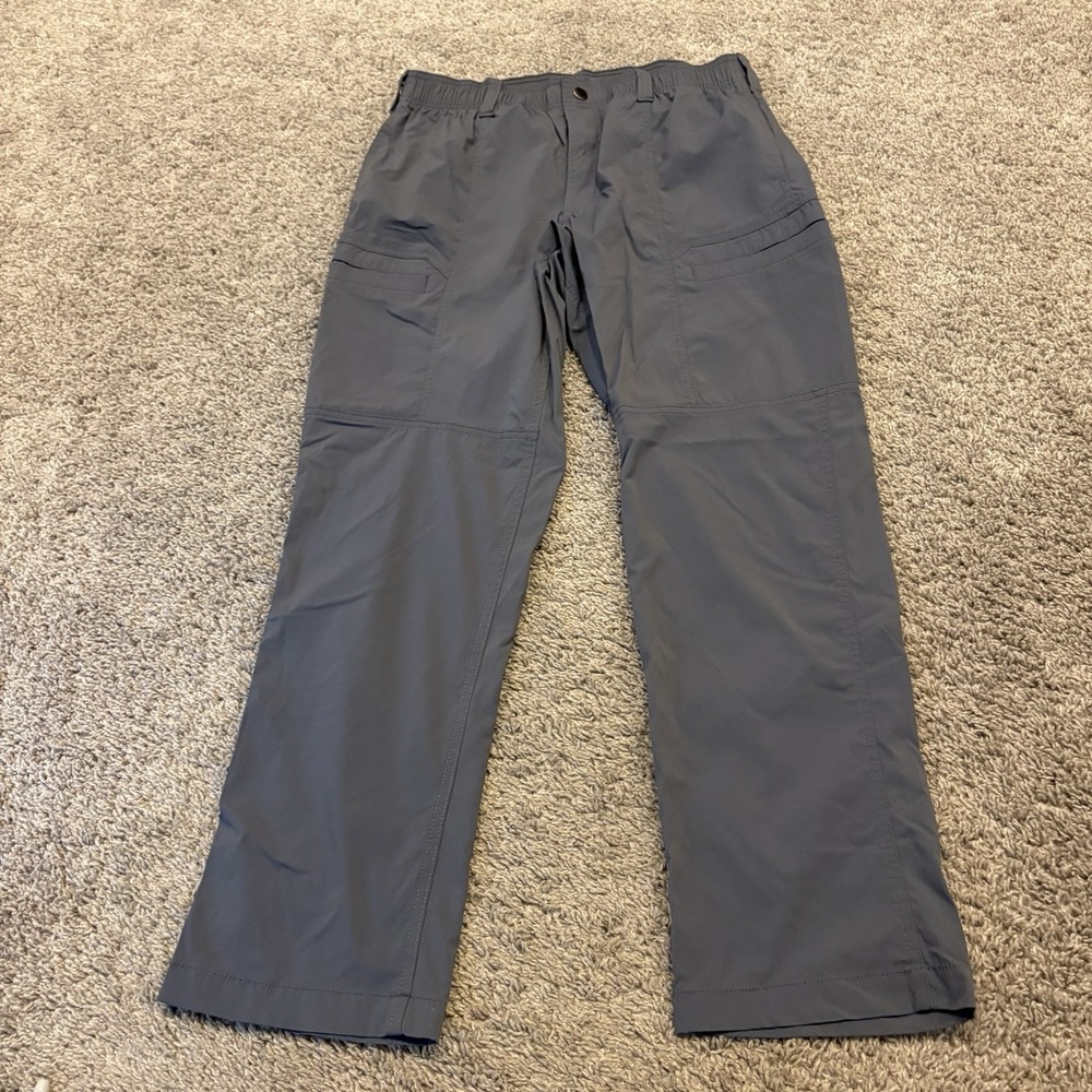 Duluth Trading Co Men Standard Fit Cargo Pants Gray 32x30 Nylon Spandex Utility